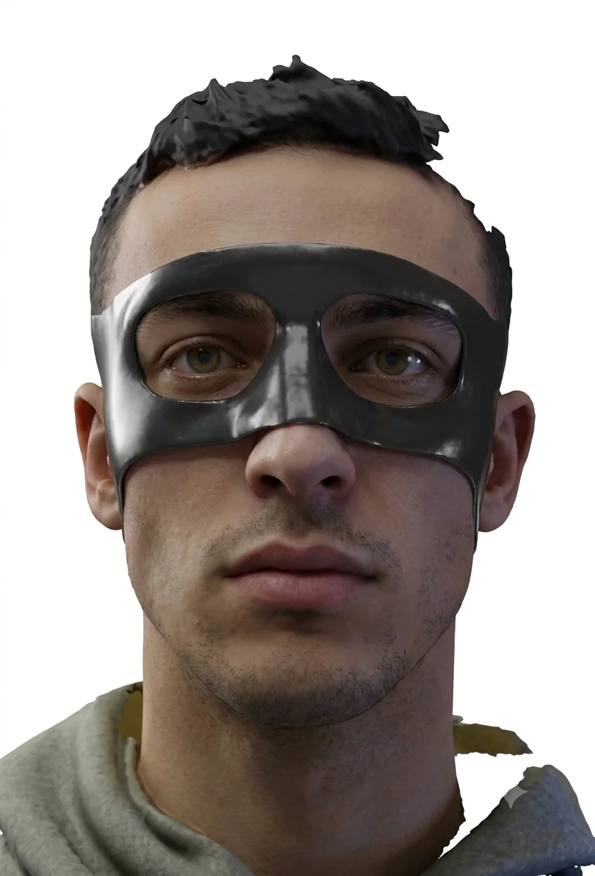 Digital mask overlay on patient 3D face scan