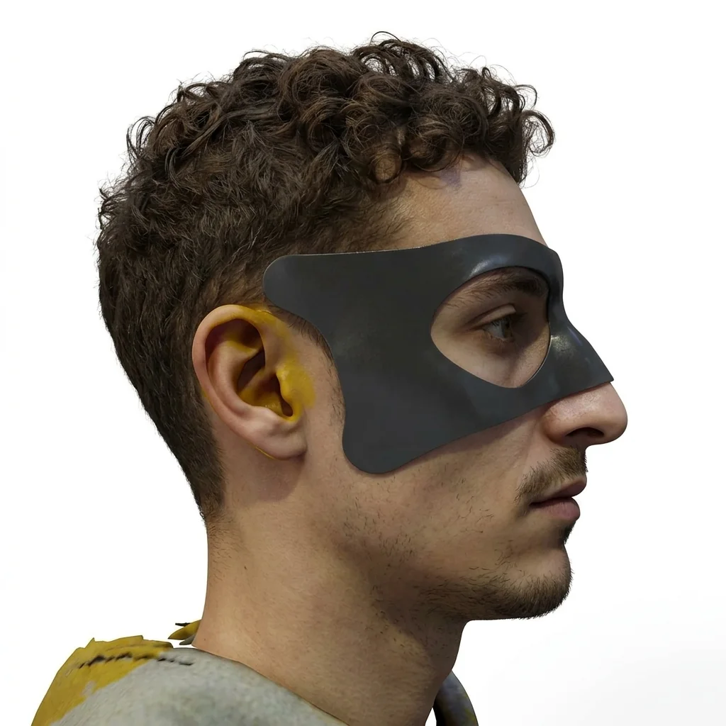 3D render of face mask on model